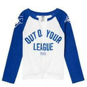 TORONTO BLUE JAYS Victoria's Secret Baseball Tee Shirt Top Women's Blue White